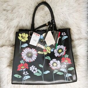 A.BELLUCCI Genuine Leather Multi Color Floral Print Purse with Dust Bag